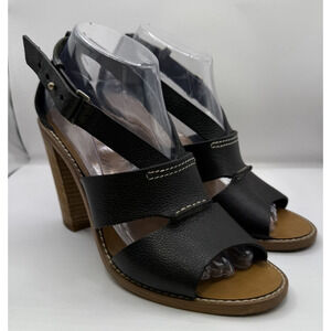 Madewell Beckett Heel Sandals Sz 8.5 Black Leather Dressy Strappy Made in Italy